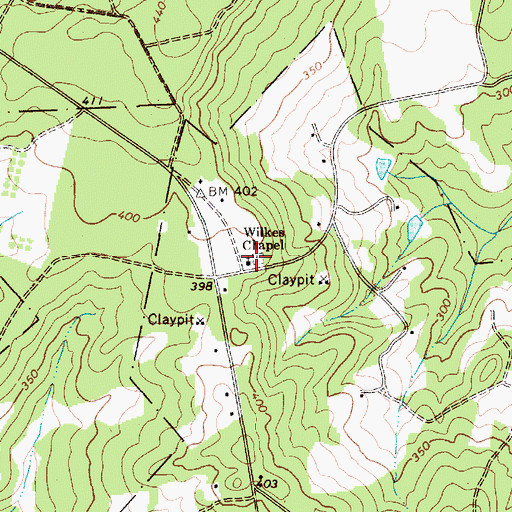 Topographic Map of Wilkes Chapel, SC