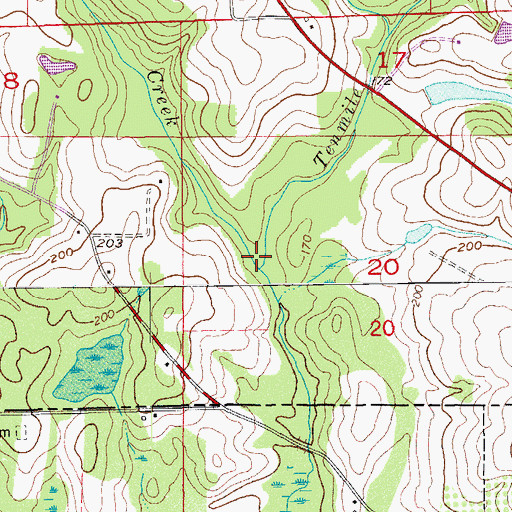 Topographic Map of Poplar Creek, AL
