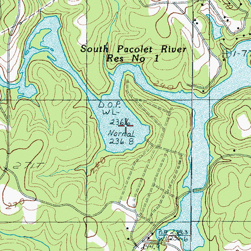 Topographic Map of Lake William C Bowen, SC