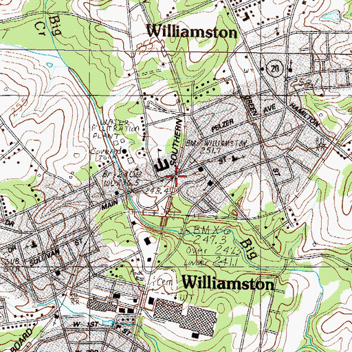 Topographic Map of Williamston, SC