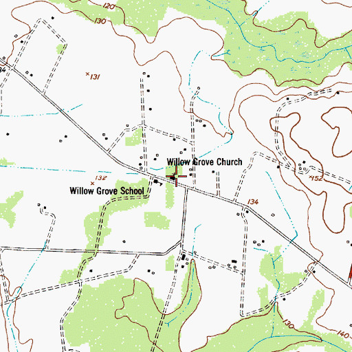 Topographic Map of Willow Grove Church, SC