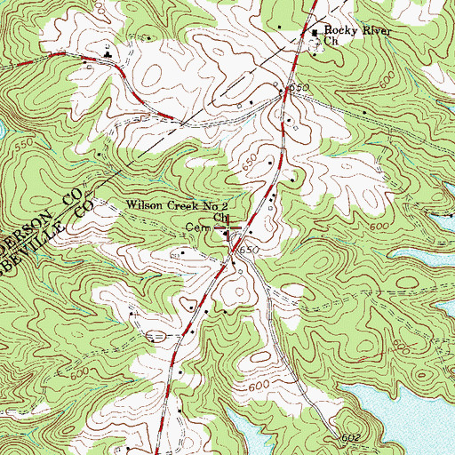 Topographic Map of Wilson Creek Number 2 Church, SC