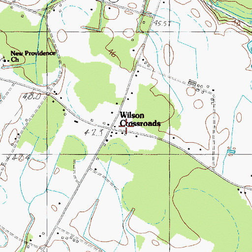 Topographic Map of Wilson Crossroads, SC