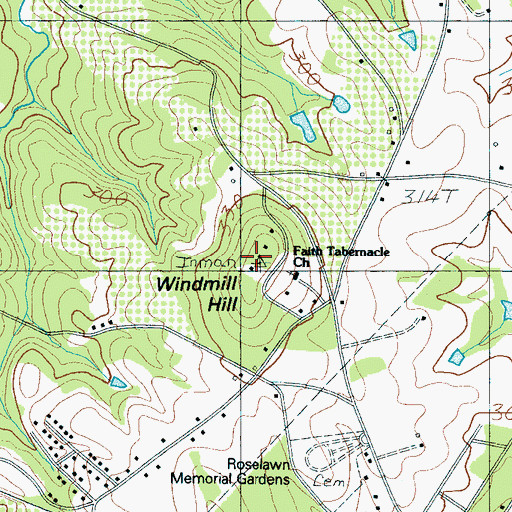 Topographic Map of Windmill Hill, SC