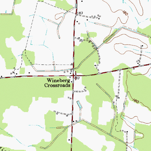 Topographic Map of Wineberg Crossroads, SC