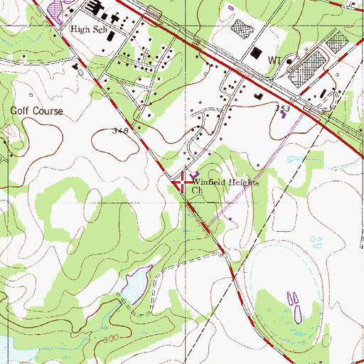 Topographic Map of Winfield Heights Baptist Church, SC