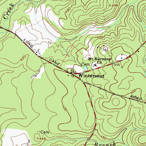 Topographic Map of Winterseat, SC