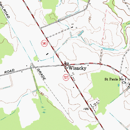Topographic Map of Wisacky, SC