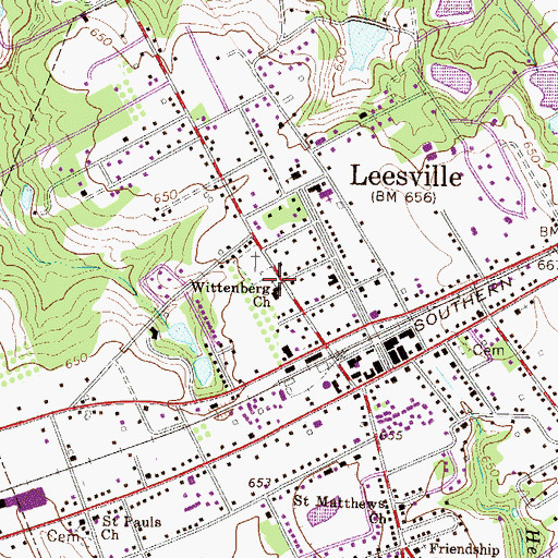 Topographic Map of Wittenberg Lutheran Church, SC