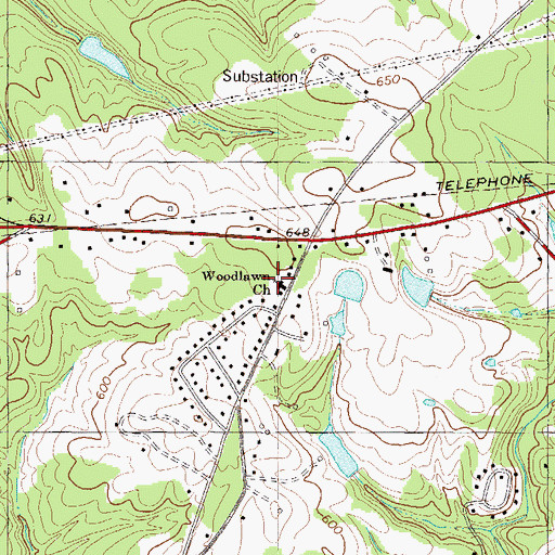 Topographic Map of Woodlawn Church, SC
