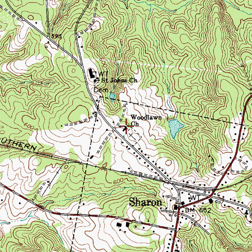 Topographic Map of Woodlawn Presbyterian Church, SC