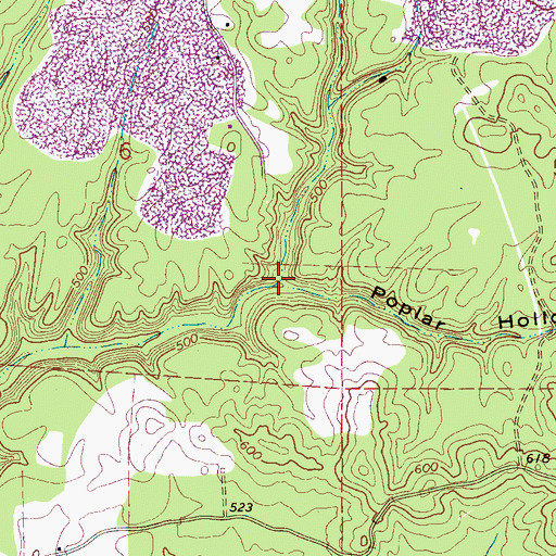 Topographic Map of Poplar Hollow, AL