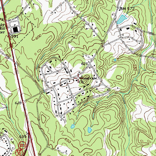 Topographic Map of Woodvale Baptist Church, SC