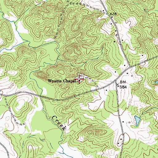 Topographic Map of Wyatts Chapel, SC