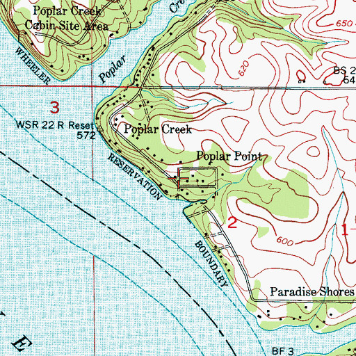 Topographic Map of Poplar Point, AL