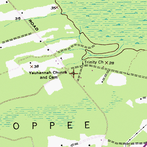 Topographic Map of Yauhannah Cemetery, SC