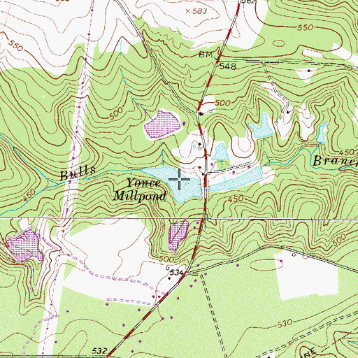 Topographic Map of Yonce Millpond, SC