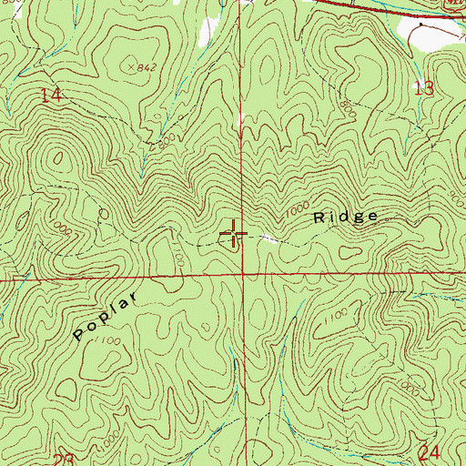 Topographic Map of Poplar Ridge, AL