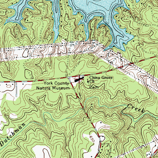 Topographic Map of York County Nature Museum, SC