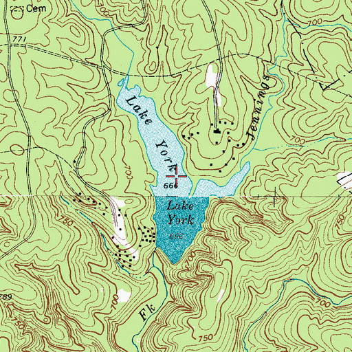 Topographic Map of Lake York, SC