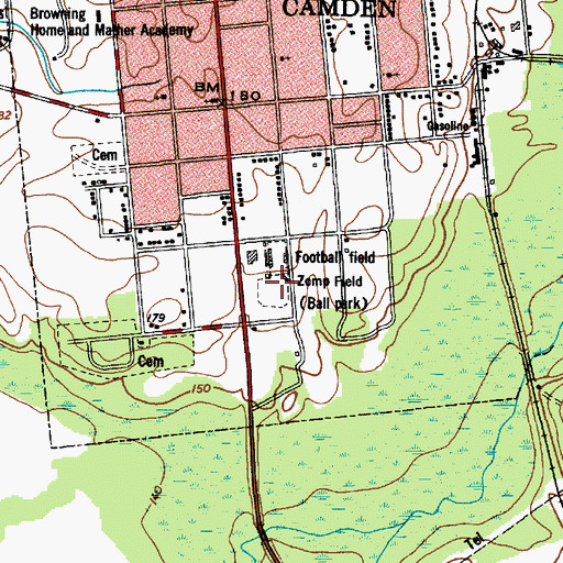 Topographic Map of Zemp Field, SC