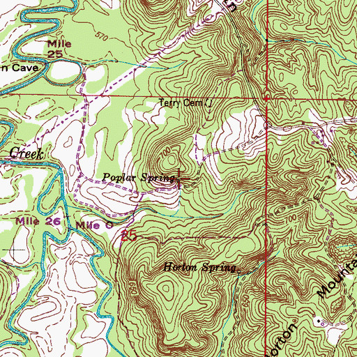 Topographic Map of Poplar Spring, AL