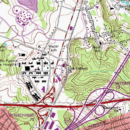 Topographic Map of Zion Canaan Church, SC