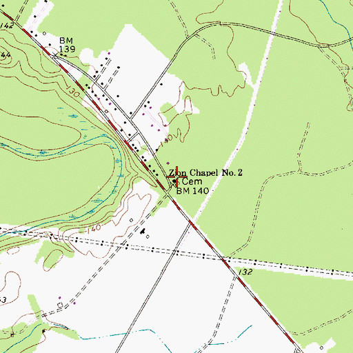 Topographic Map of Zion Chapel Number 2, SC