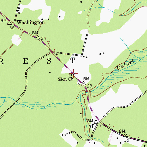 Topographic Map of Zion Church, SC