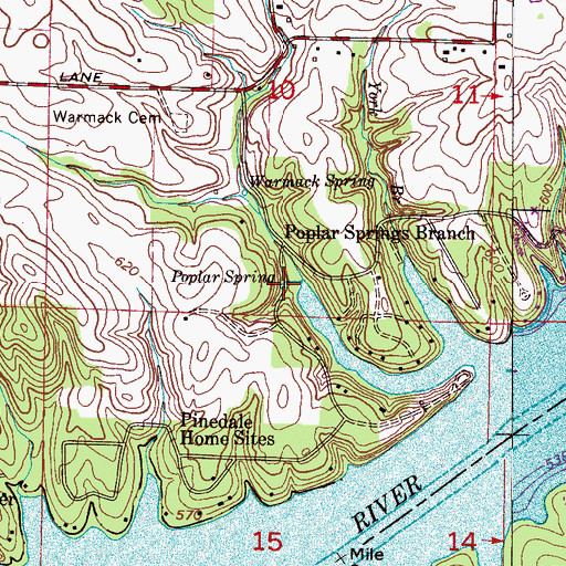 Topographic Map of Poplar Spring, AL