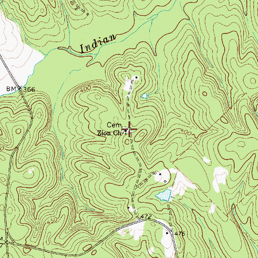Topographic Map of Zion Church, SC
