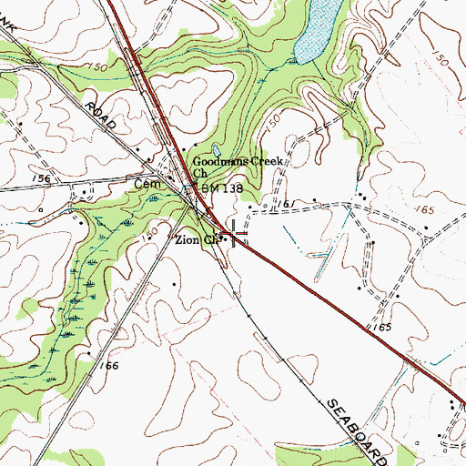 Topographic Map of Zion Church, SC