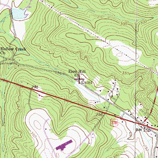 Topographic Map of Zion Hill Baptist Church, SC