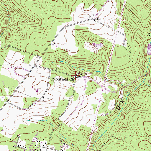 Topographic Map of Zion Field Baptist Church, SC
