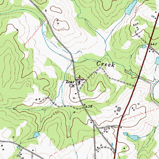 Topographic Map of Zoar Church, SC