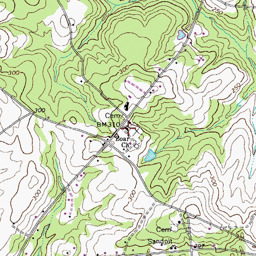 Topographic Map of Zoar Church, SC