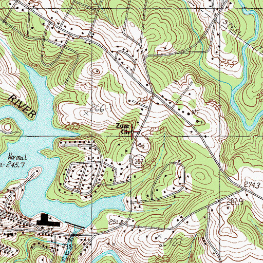 Topographic Map of Zoar Methodist Church, SC