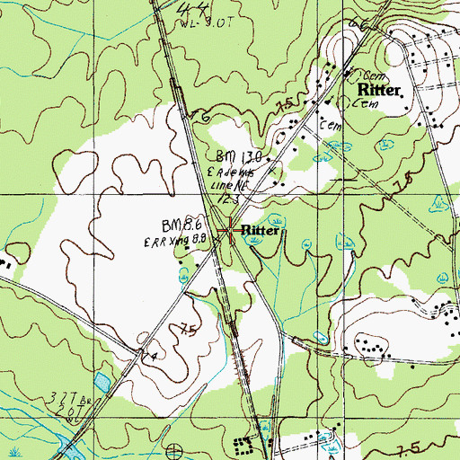 Topographic Map of Ritter, SC