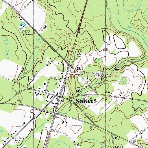 Topographic Map of Salters, SC