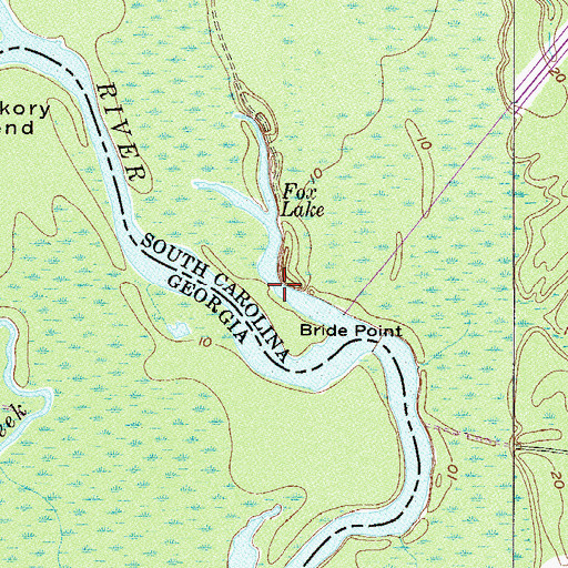 Topographic Map of Fox Lake, SC