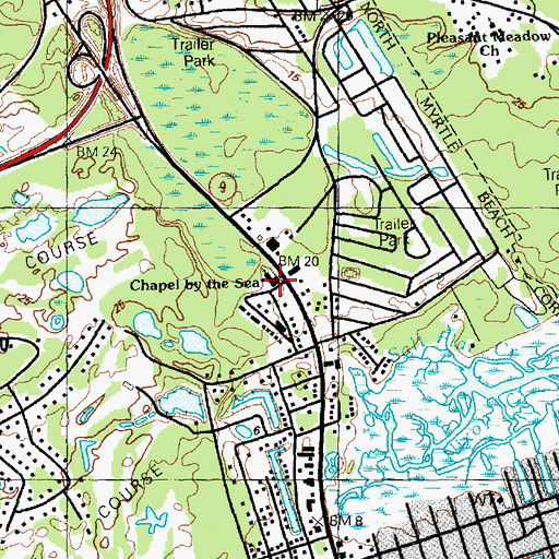 Topographic Map of Chapel by the Sea, SC