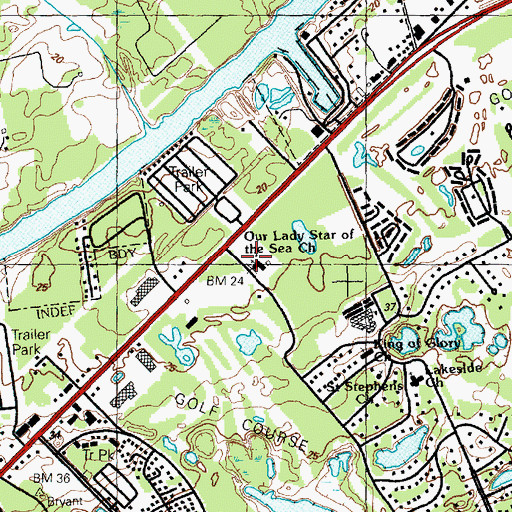 Topographic Map of Our Lady Star of the Sea Church, SC