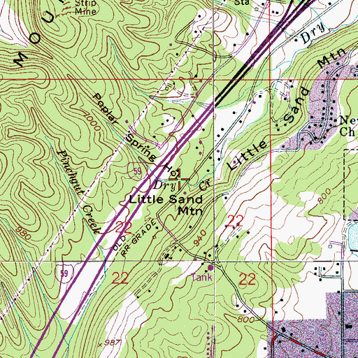 Topographic Map of Poplar Spring, AL