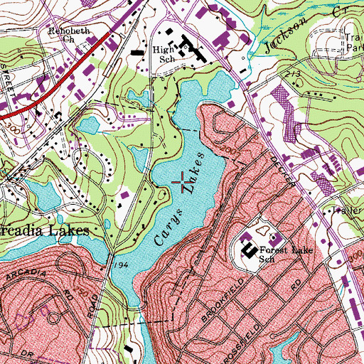 Topographic Map of Rocky Ford Lake, SC