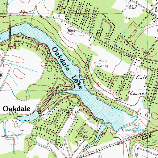 Topographic Map of Oakdale Lake, SC