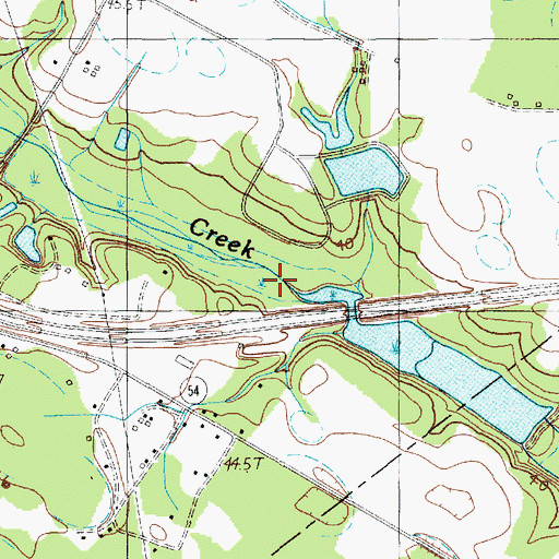 Topographic Map of Muldrow Mill Pond, SC
