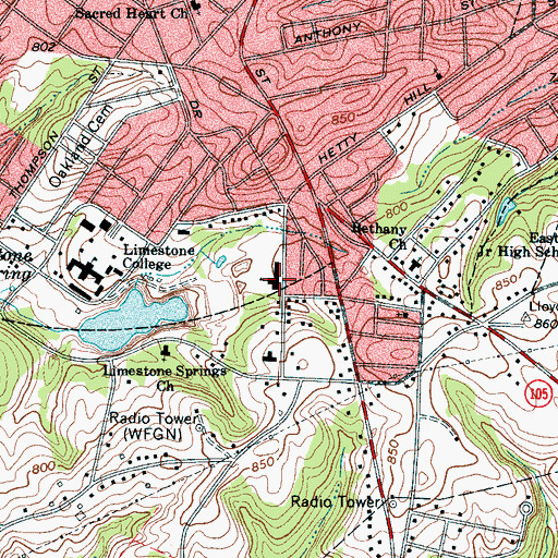 Topographic Map of Limestone Elementary SChool, SC