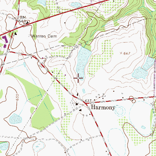 Topographic Map of Harmony Church, SC