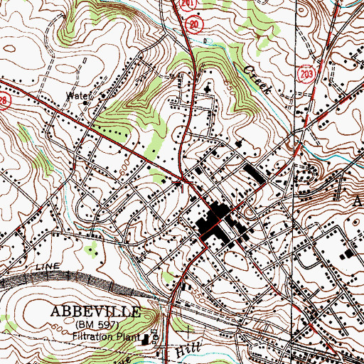 Topographic Map of First Baptist Church, SC