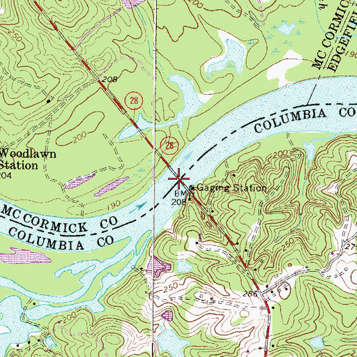 Topographic Map of Furys Ferry (historical), SC